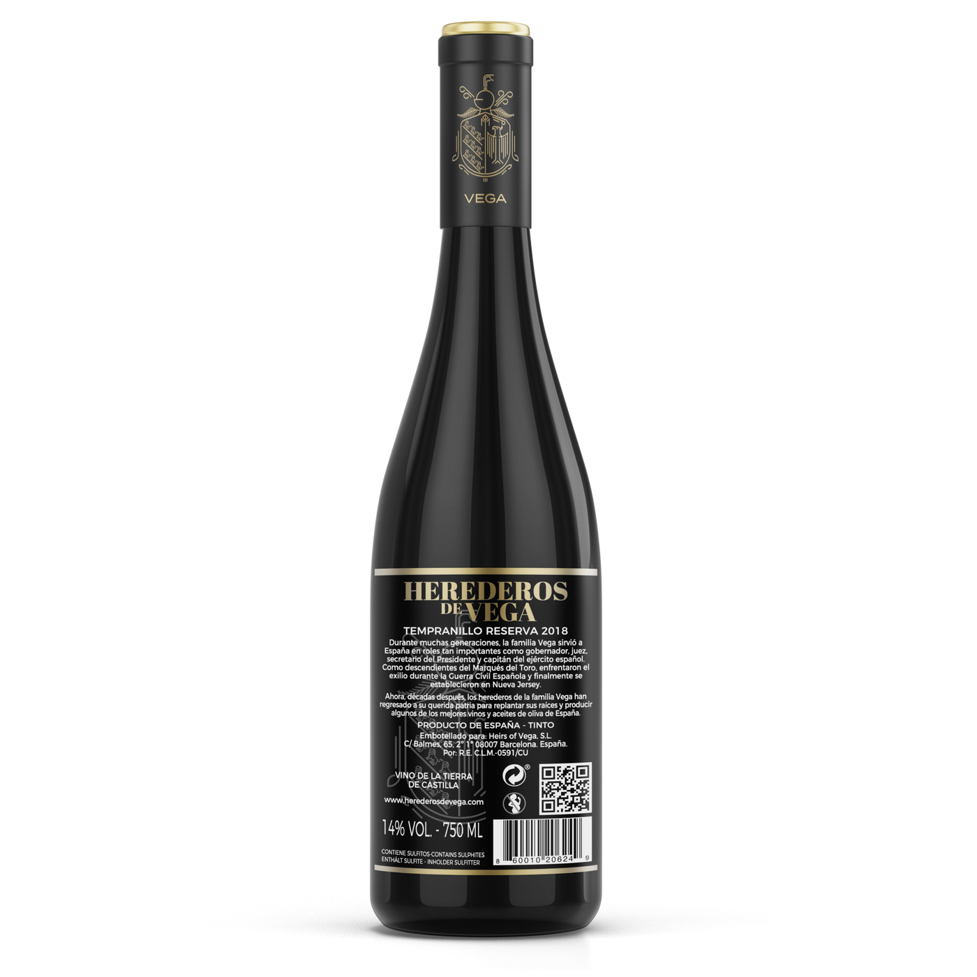 Botella de Vino (Reserva) - HEREDEROS DE VEGA